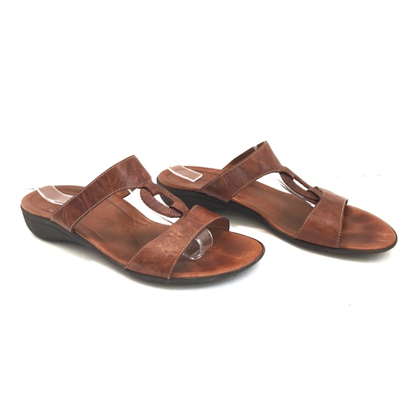 Paul Green Shoes - Paul Green Brown Leather Sandal Size 8
